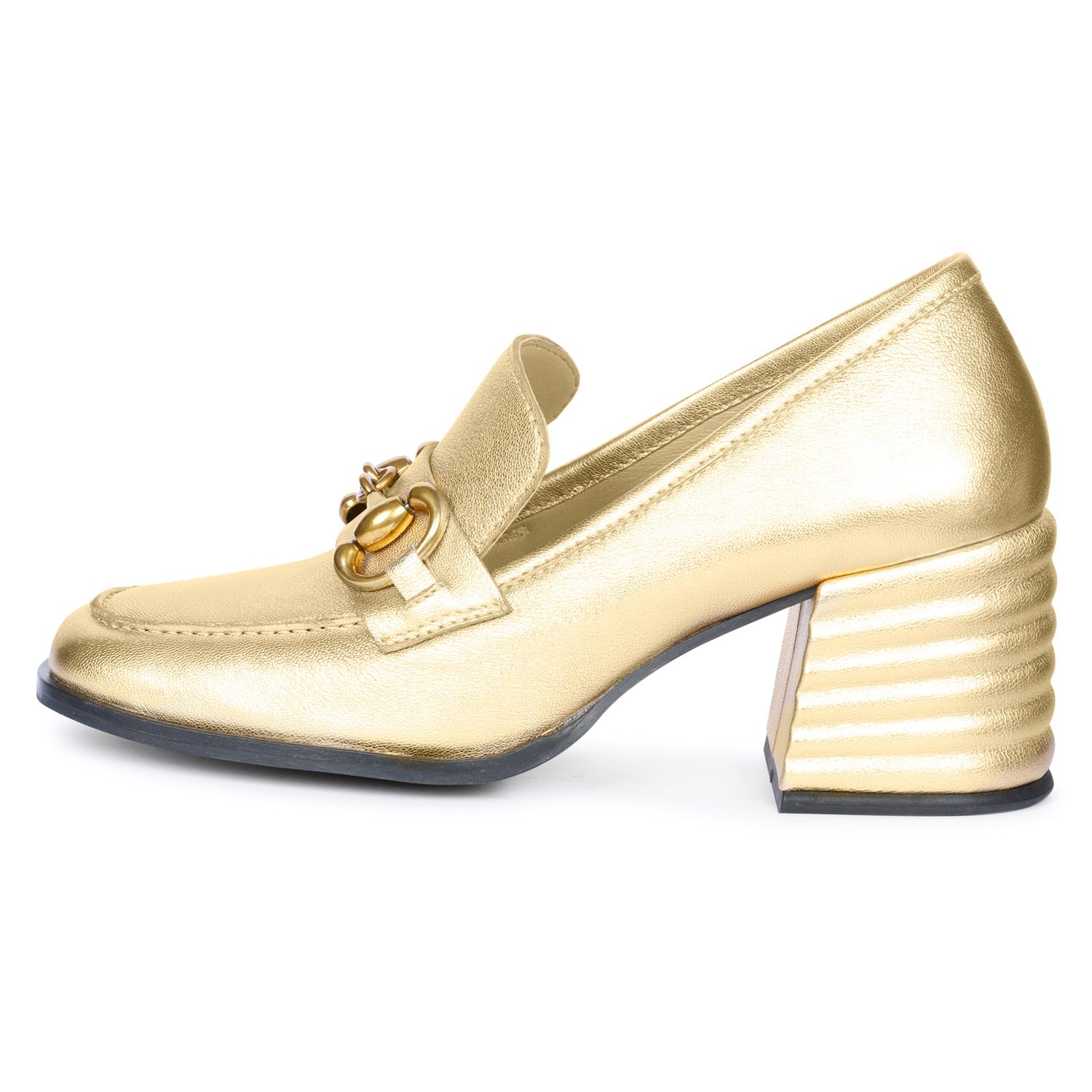 Saint G - Vera Metallic Heeled Loafers Footwear