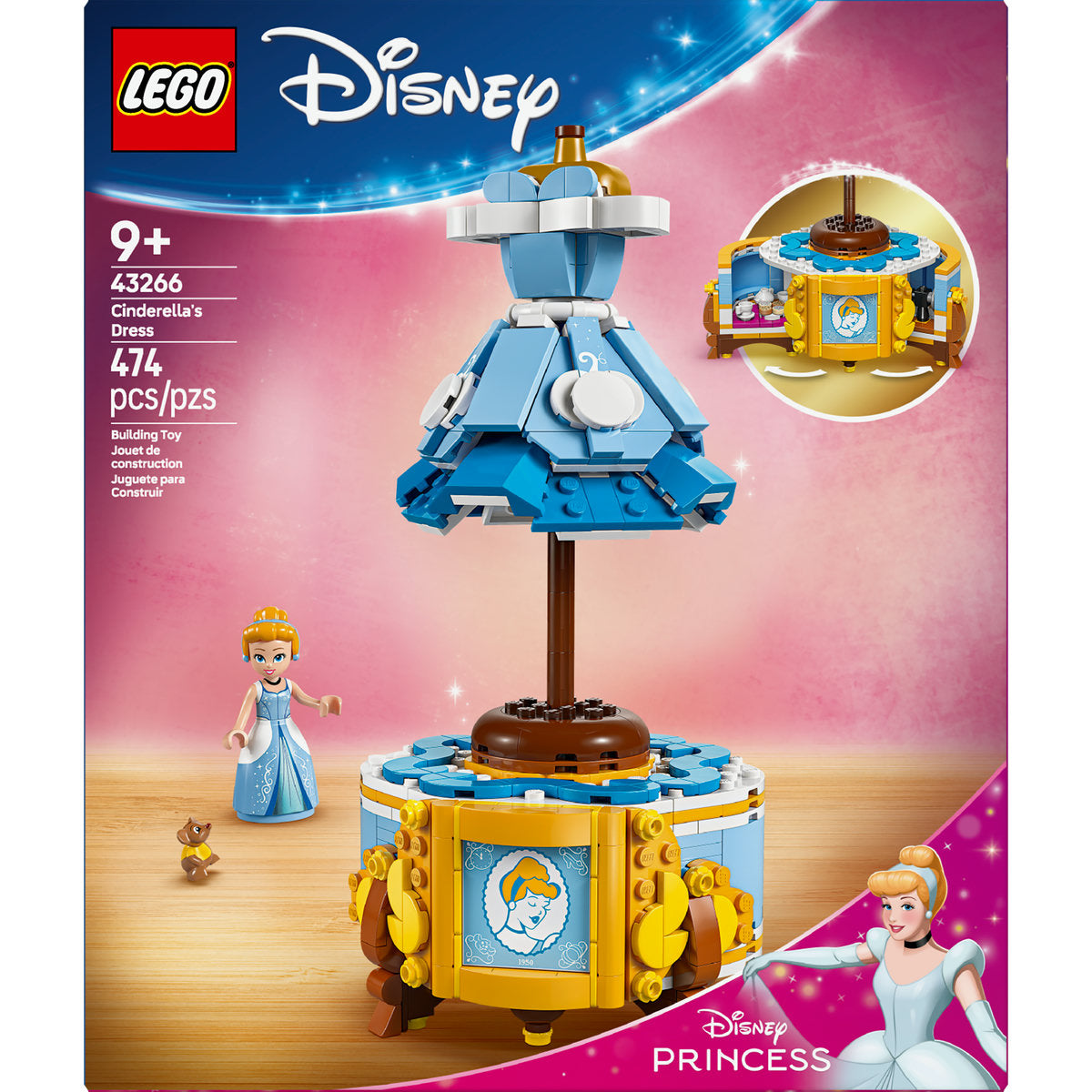 LEGO® ǀ Disney Princess Cinderella’s Dress Building Kit With Character 43266