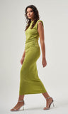 Mzl Sleeveless Gathered Dress Green Apparel