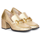 Saint G - Vera Metallic Heeled Loafers Footwear