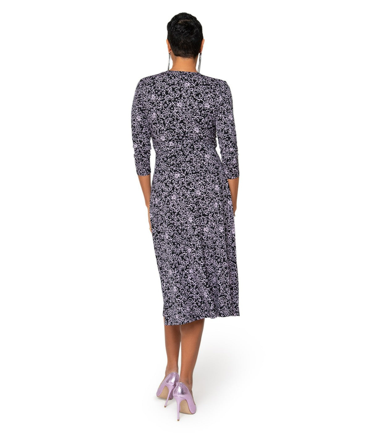 Batik Floral Black/ Lilac Breeze