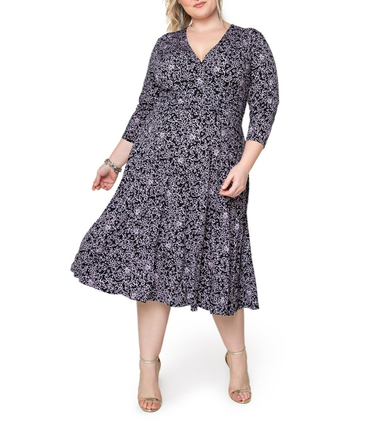 Batik Floral Black/ Lilac Breeze