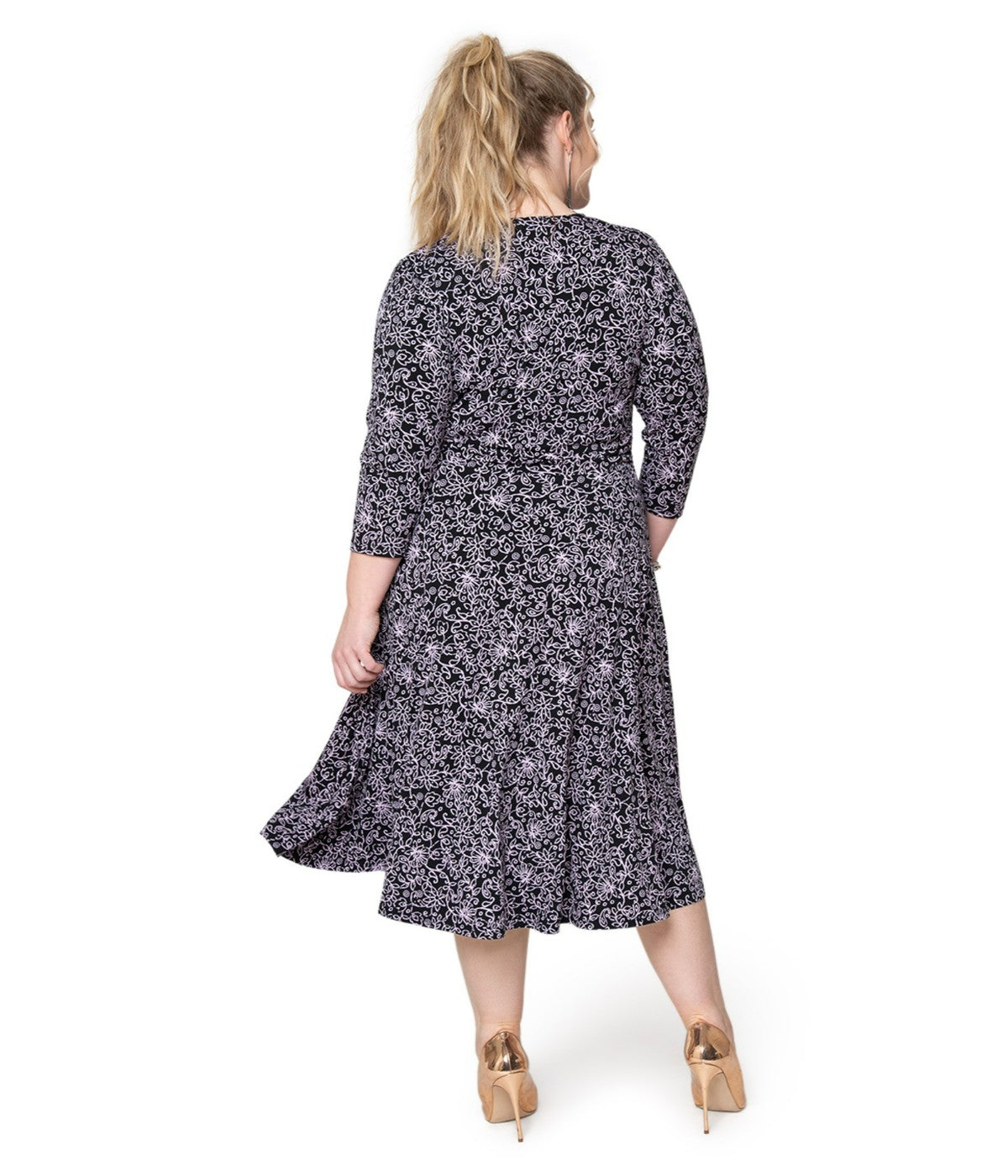 Batik Floral Black/ Lilac Breeze