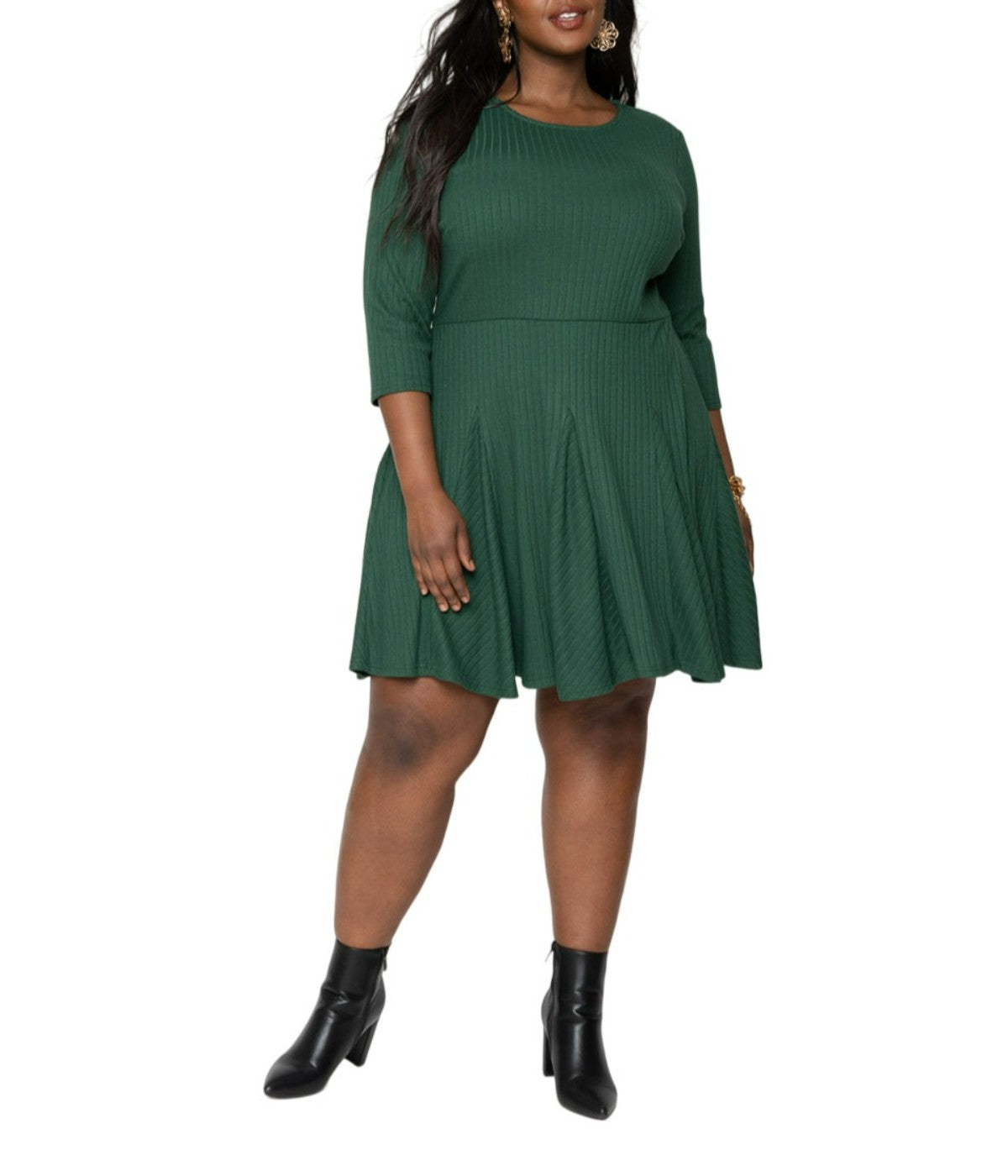 Rib Knit Novelty Dark Green