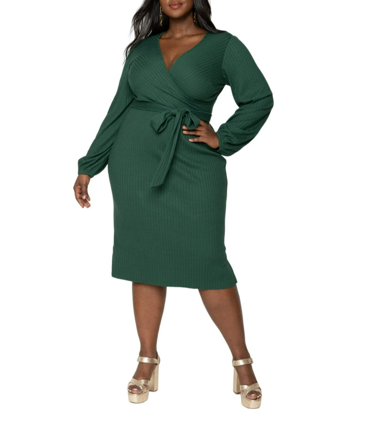 Rib Knit Novelty Dark Green