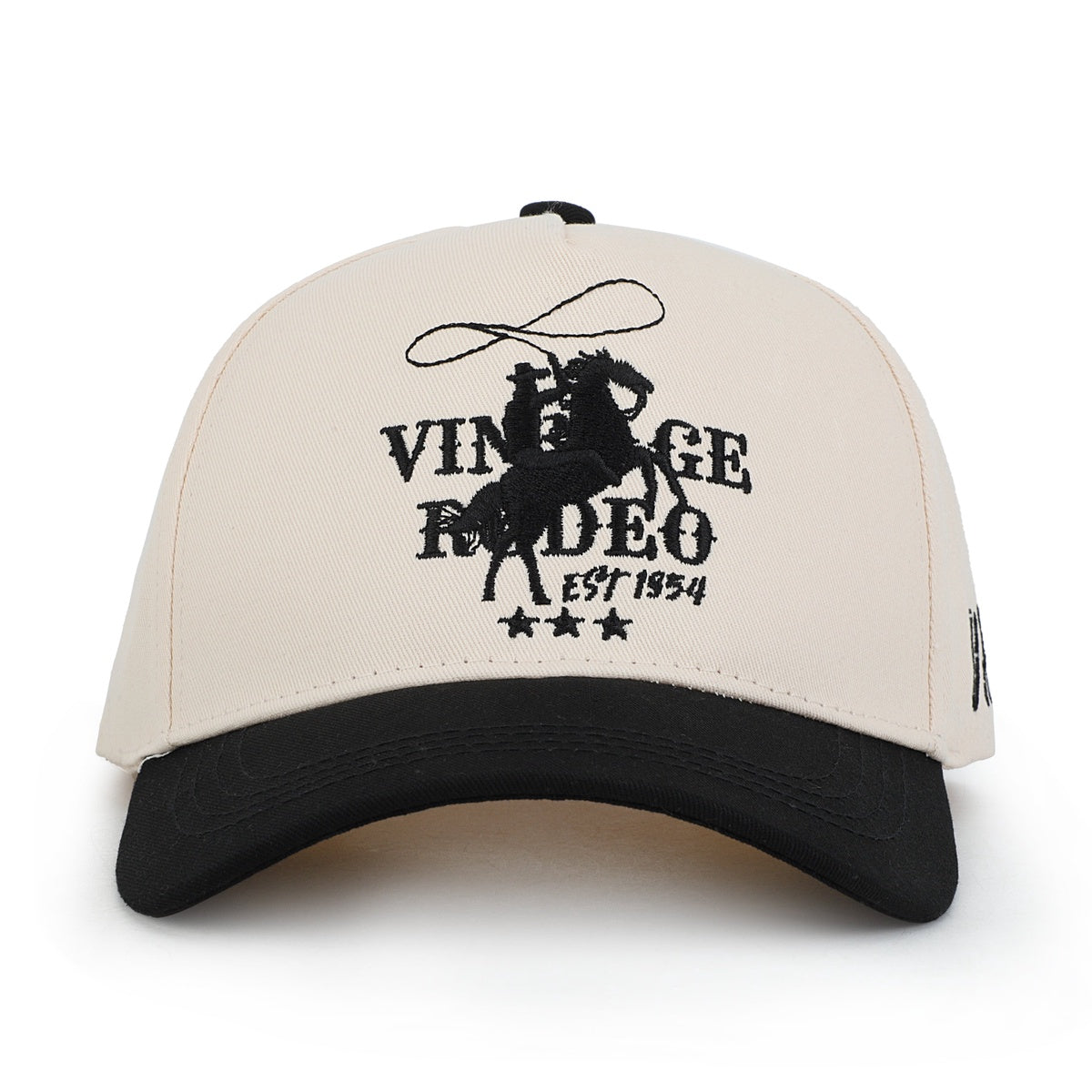 Vintage Havana Trucker Hat for Women & Men – Black & Tan Adjustable Cap – Embroidered "Vintage Rodeo"