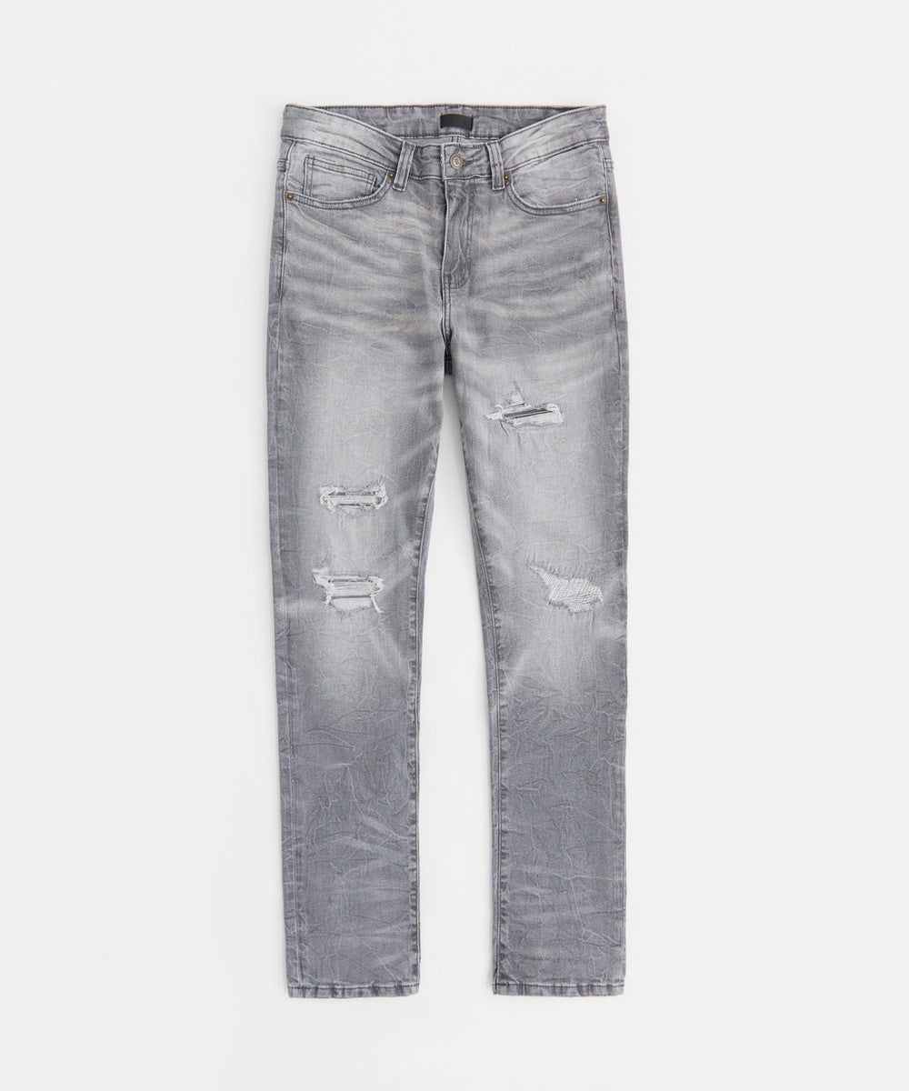 Men's Skinny Distressed Denim Pants - Grey
