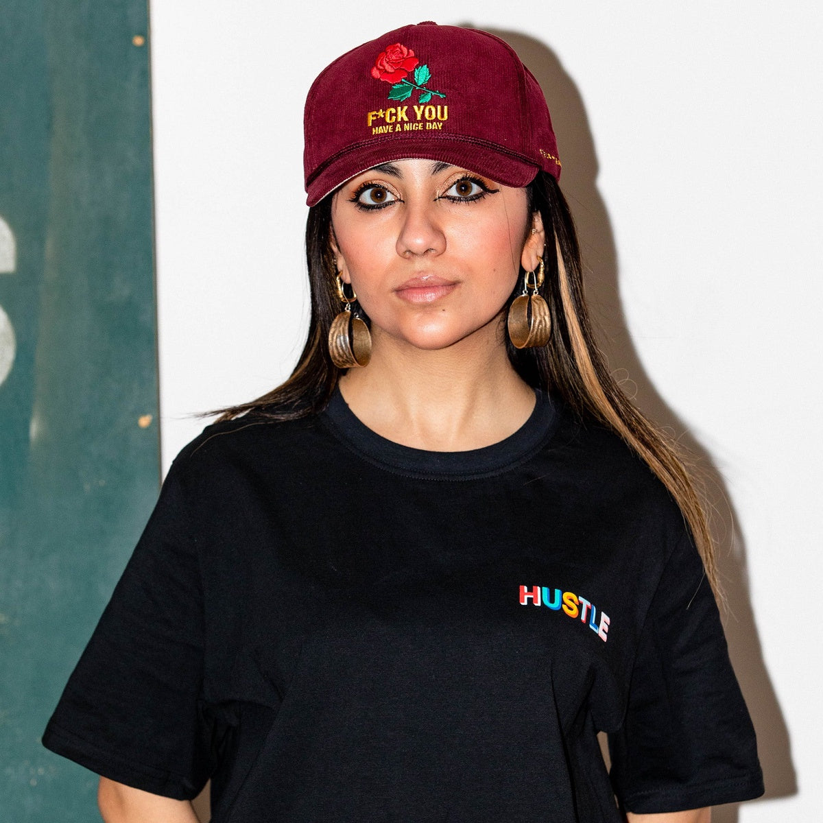 HAVE a NICE DAY BORDEAUX CORDUROY TRUCKER HAT