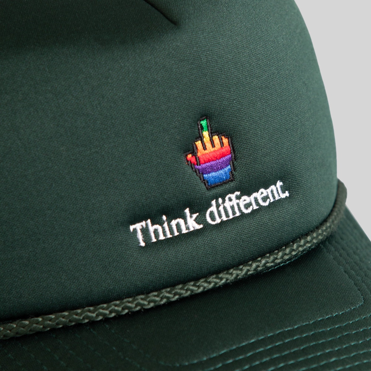 THINK DIFFERENT FG GREEN TRUCKER HAT