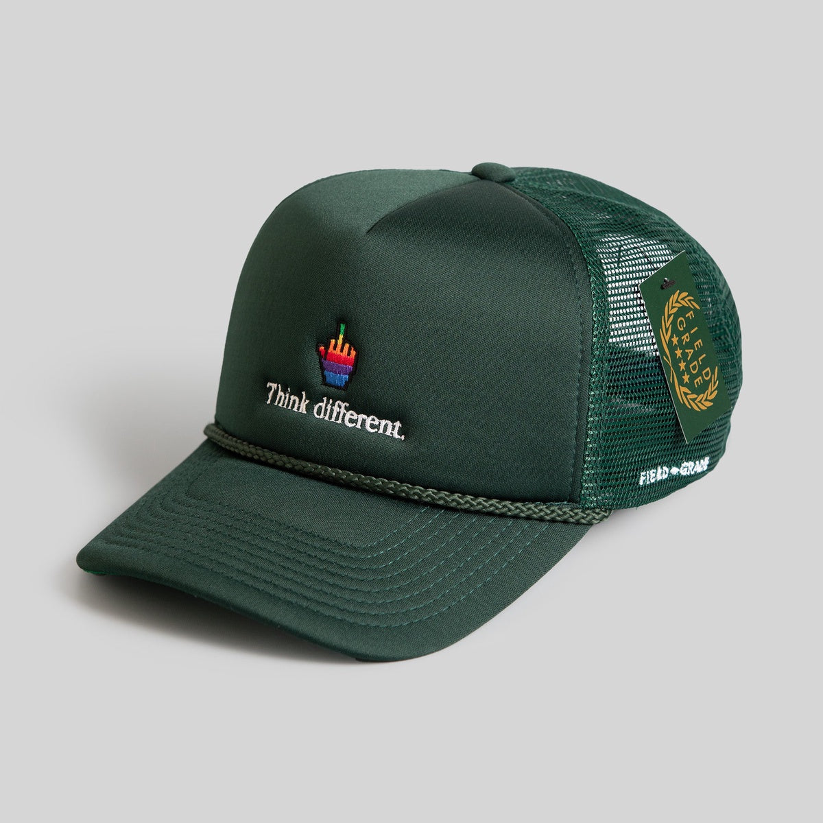 THINK DIFFERENT FG GREEN TRUCKER HAT