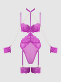 Arianna Lace & Chains Thigh Garter Teddy - Frederick's Of Hollywood