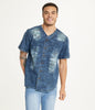 Brooklyn Laundry Men's Baseball Denim Shirt  Denim Bleach