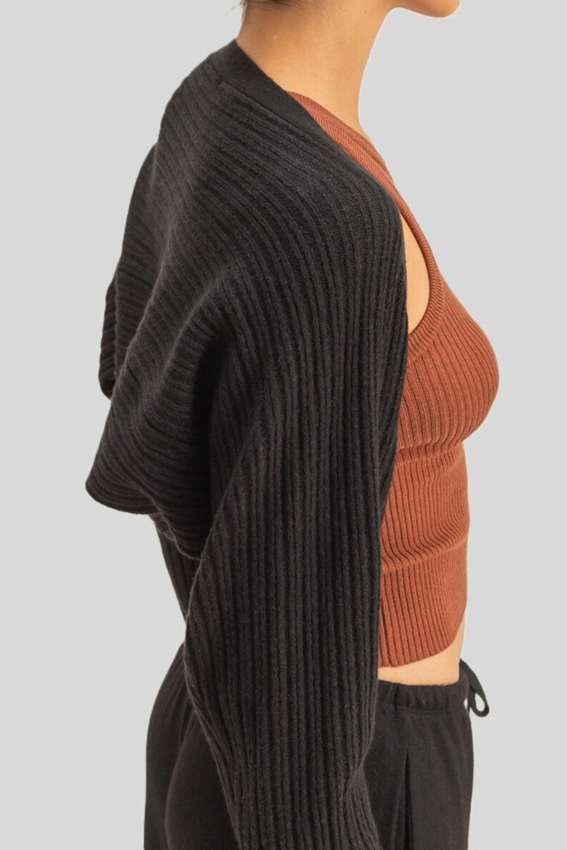 Ribbed Bolero Shrug