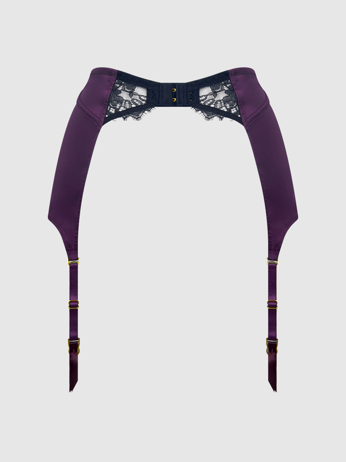 Rosalind Lace & Satin Open Back Garter Skirt - Frederick's of Hollywood