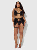 Hendrix Faux Leather & Fringe Garter Belt - Frederick's of Hollywood