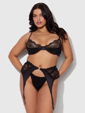 Rising Star Lace & Liquid Satin Garter Belt - Frederick's of Hollywood