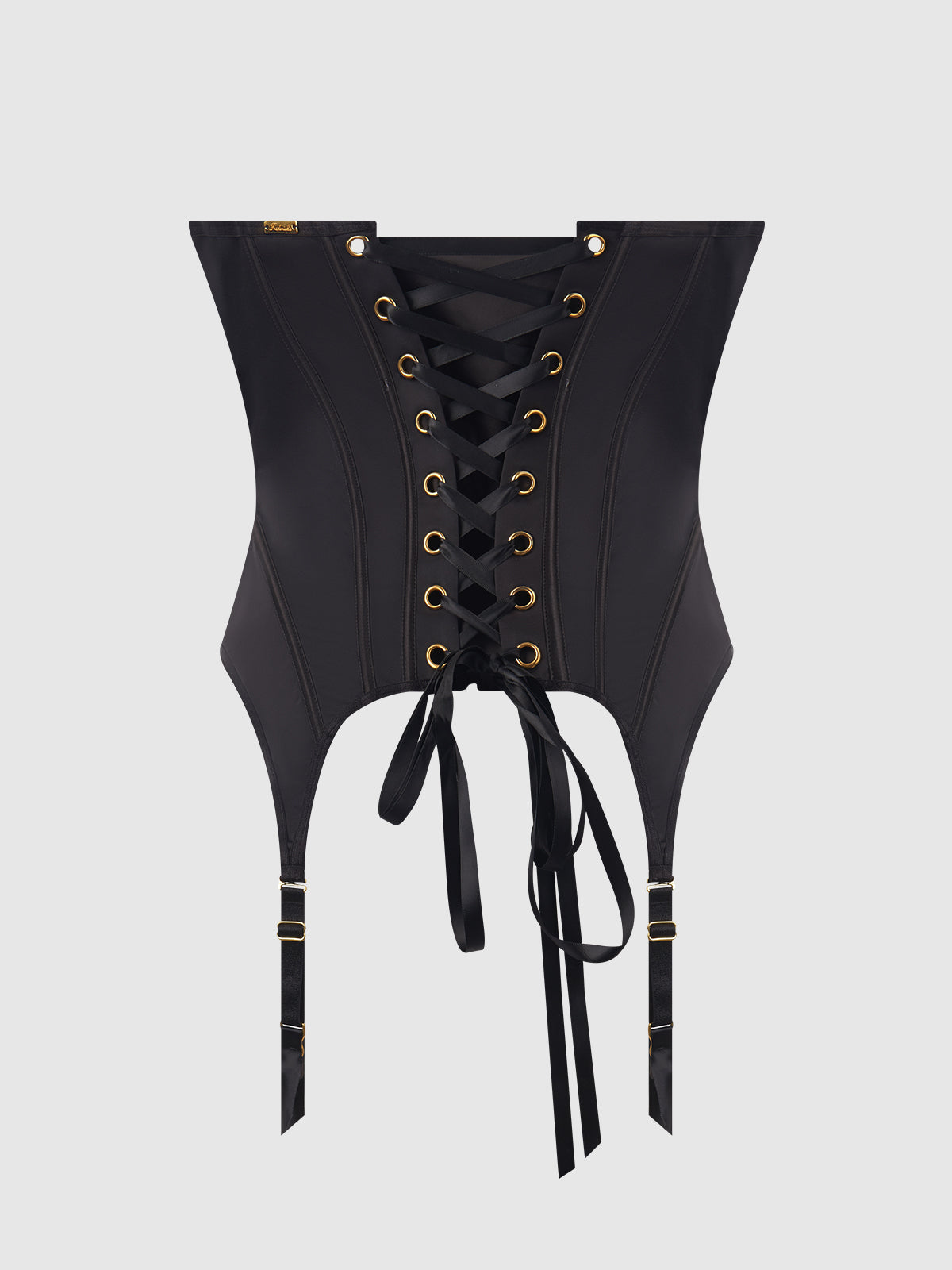 Petra Satin Open Cup Corset With Garters - Frederick's of Hollywood
