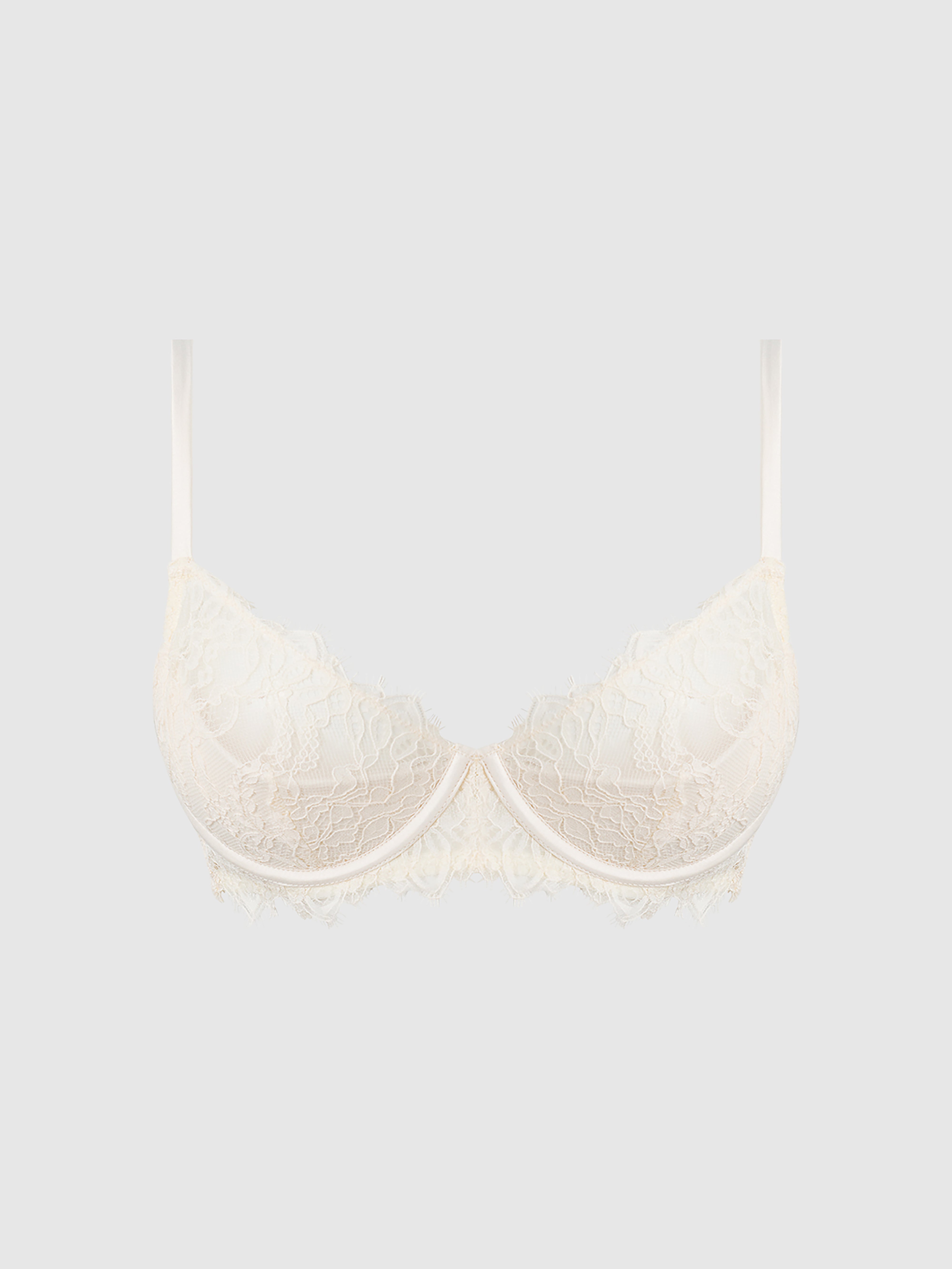 Rosalind Lace Cup Bra With Satin Half Cup - Frederick's of Hollywood