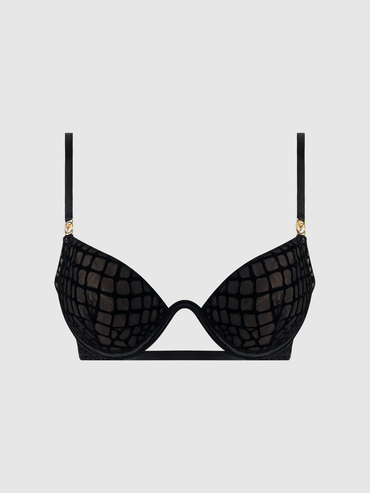 Medusa Snake Velvet Burnout Monowire Bra - Frederick's of Hollywood