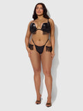 Hendrix Faux Leather With Detachable Fringe Thong - Frederick's of Hollywood