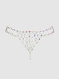 Ziggy Iridescent Stone Thong - Silver