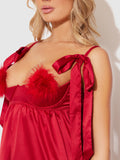 Petra Satin Open Cup Babydoll - Frederick's of Hollywood