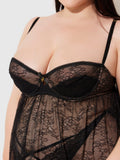 Luella Lace & Satin Cup Babydoll - Frederick's Of Hollywood