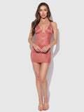 Pia Shine Mesh Strappy Back Chemise - Frederick's of Hollywood