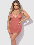 Pia Shine Mesh Strappy Back Chemise - Frederick's of Hollywood