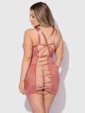 Pia Shine Mesh Strappy Back Chemise - Frederick's of Hollywood