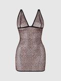 Pia Shine Mesh Strappy Back Chemise - Frederick's of Hollywood