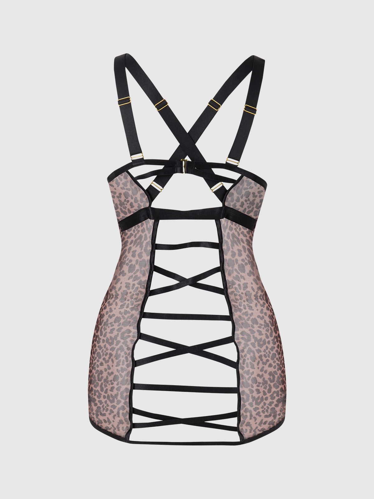 Pia Shine Mesh Strappy Back Chemise - Frederick's of Hollywood