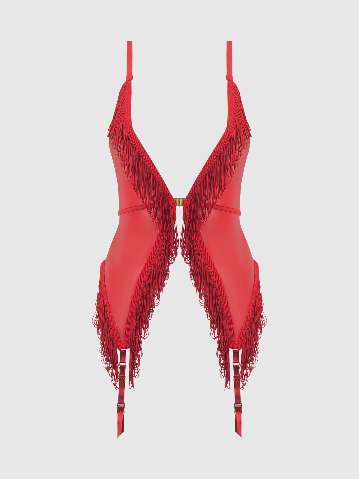 Hendrix Faux Leather & Fringe Chemise - Frederick's of Hollywood