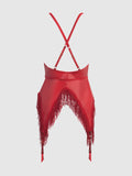 Hendrix Faux Leather & Fringe Chemise - Frederick's of Hollywood