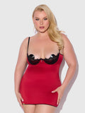 Lexi Lace Open Cup Strappy Back Chemise - Frederick's of Hollywood
