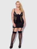 Rosalind Satin & Lace Underwire Chemise - Frederick's of Hollywood