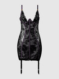 Rosalind Satin & Lace Underwire Chemise - Frederick's of Hollywood