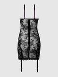 Rosalind Satin & Lace Underwire Chemise - Frederick's of Hollywood