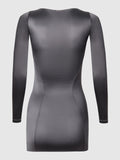 Neev Oil Slick Underwire Long-Sleeved Slip Dress - Fredericks of Hollywood
