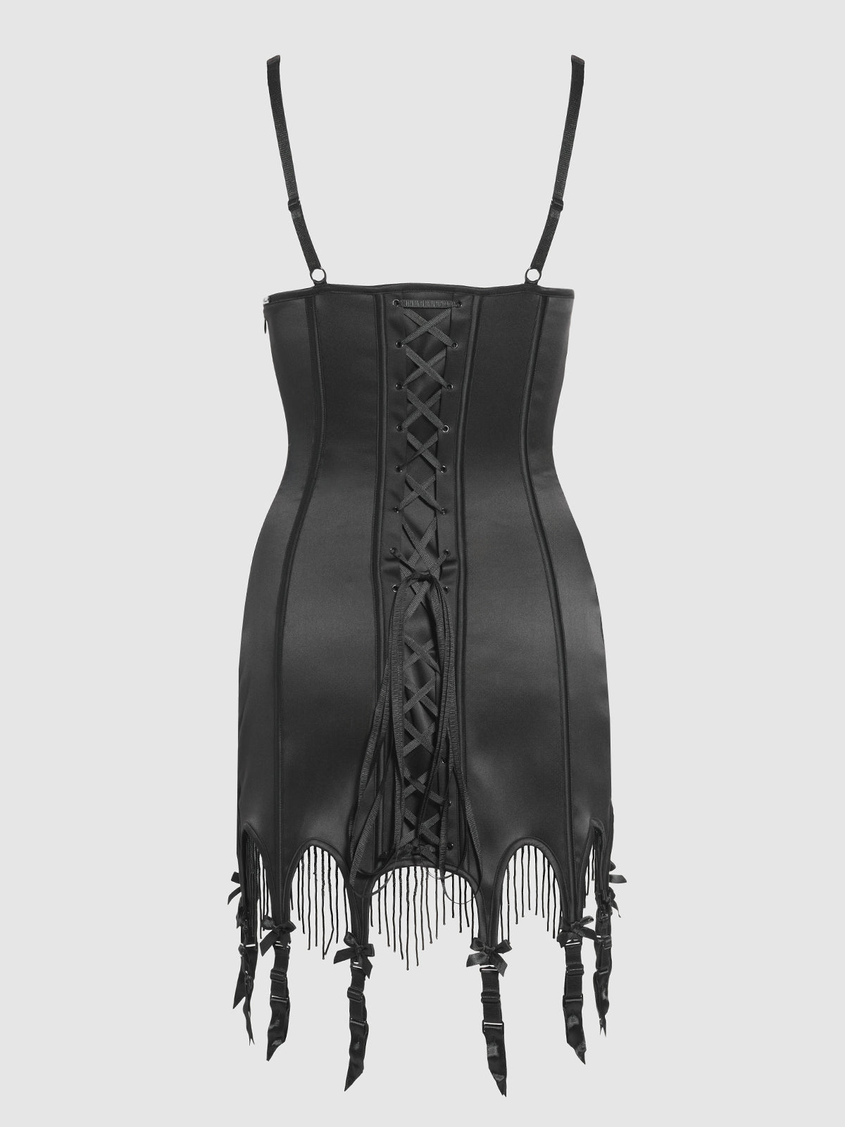 Lune Satin & Beaded Garter Chemise - Frederick's of Hollywood