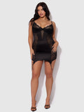 Adelaide Satin & Lace Push Up Chemise - Frederick's of Hollywood