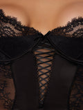 Adelaide Satin & Lace Push Up Chemise - Frederick's of Hollywood