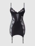 Adelaide Satin & Lace Push Up Chemise - Frederick's of Hollywood