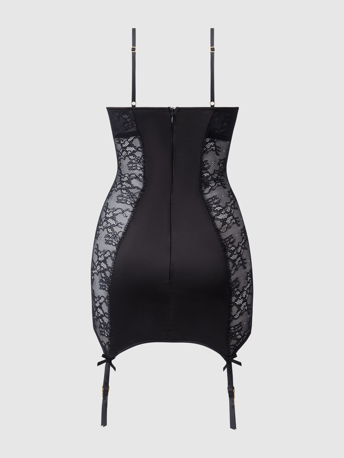 Adelaide Satin & Lace Push Up Chemise - Frederick's of Hollywood