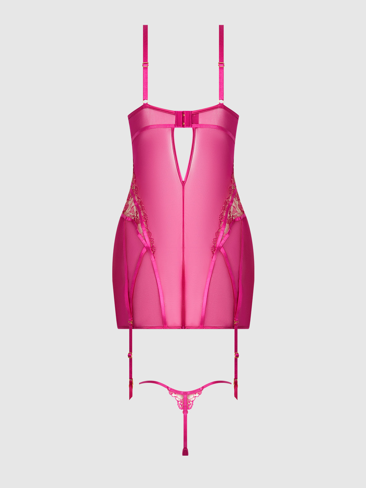 Venus Lace Strappy Chemise & G-String Set - Frederick's of Hollywood