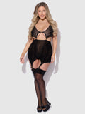 Medusa Snake Velvet Burnout Gartered Chemise & G-String - Frederick's of Hollywood