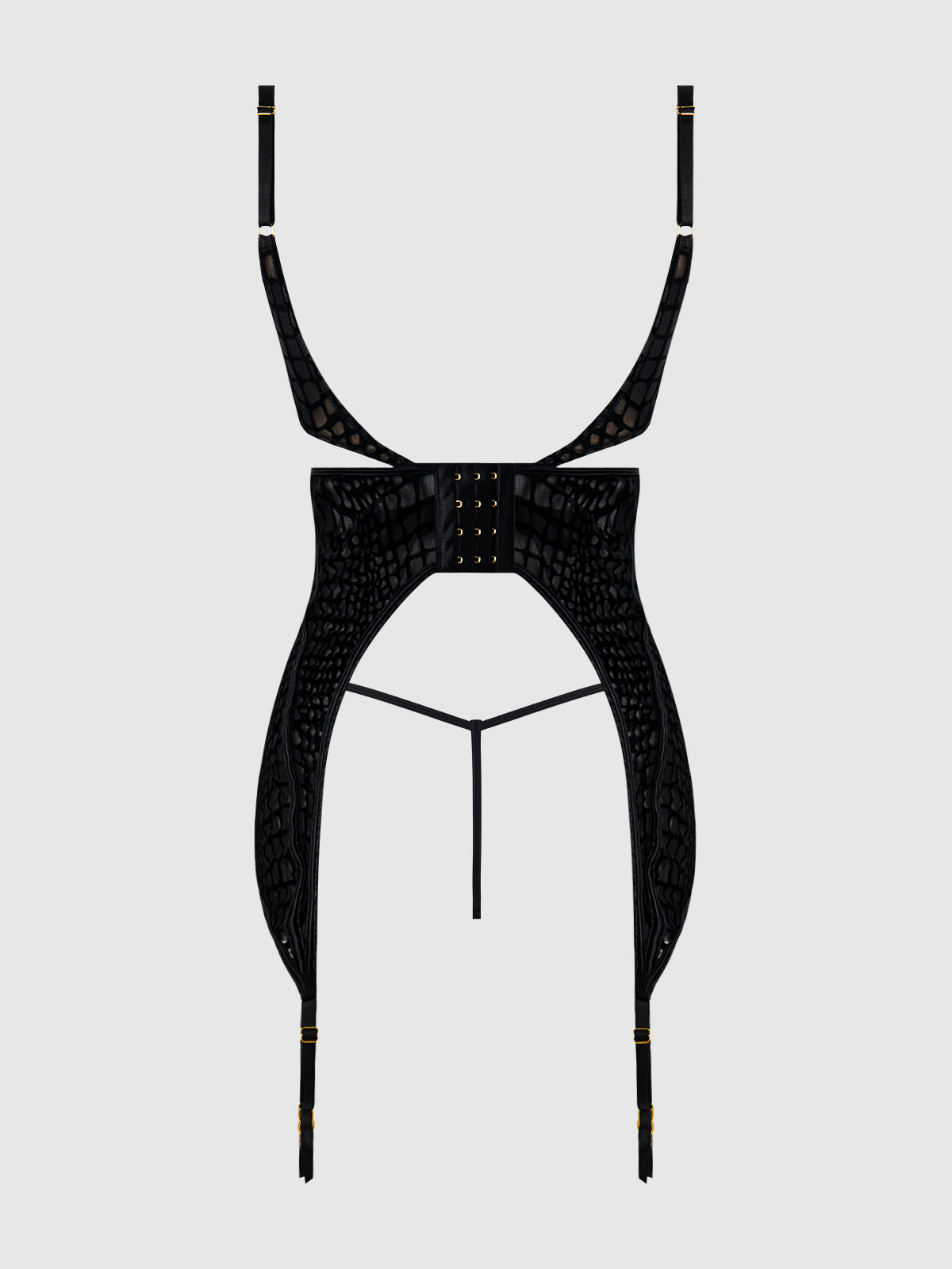 Medusa Snake Velvet Burnout Gartered Chemise & G-String - Frederick's of Hollywood