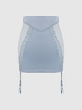 Serenity Lace & Satin Backless Half Skirt - Frederick's of Hollywood