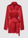 Petra Satin Short Robe - Frederick's of Hollywood