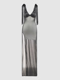 Melrose Satin & Sheer Maxi - Fredericks Of Hollywood